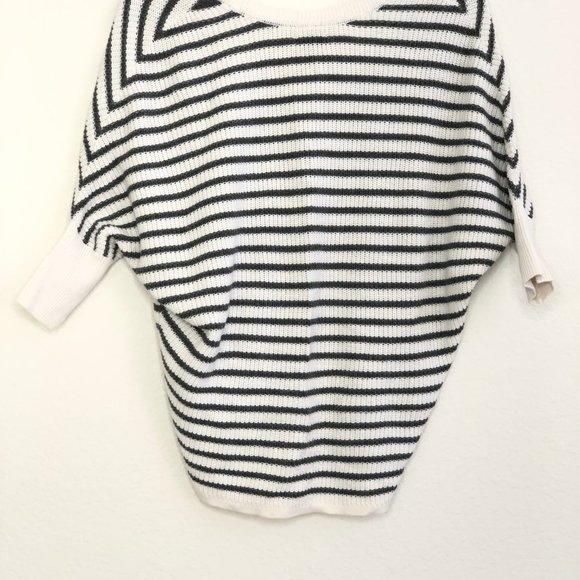 Express Striped Dolman Short Sleeve Sweater CUK - Picture 3 of 6